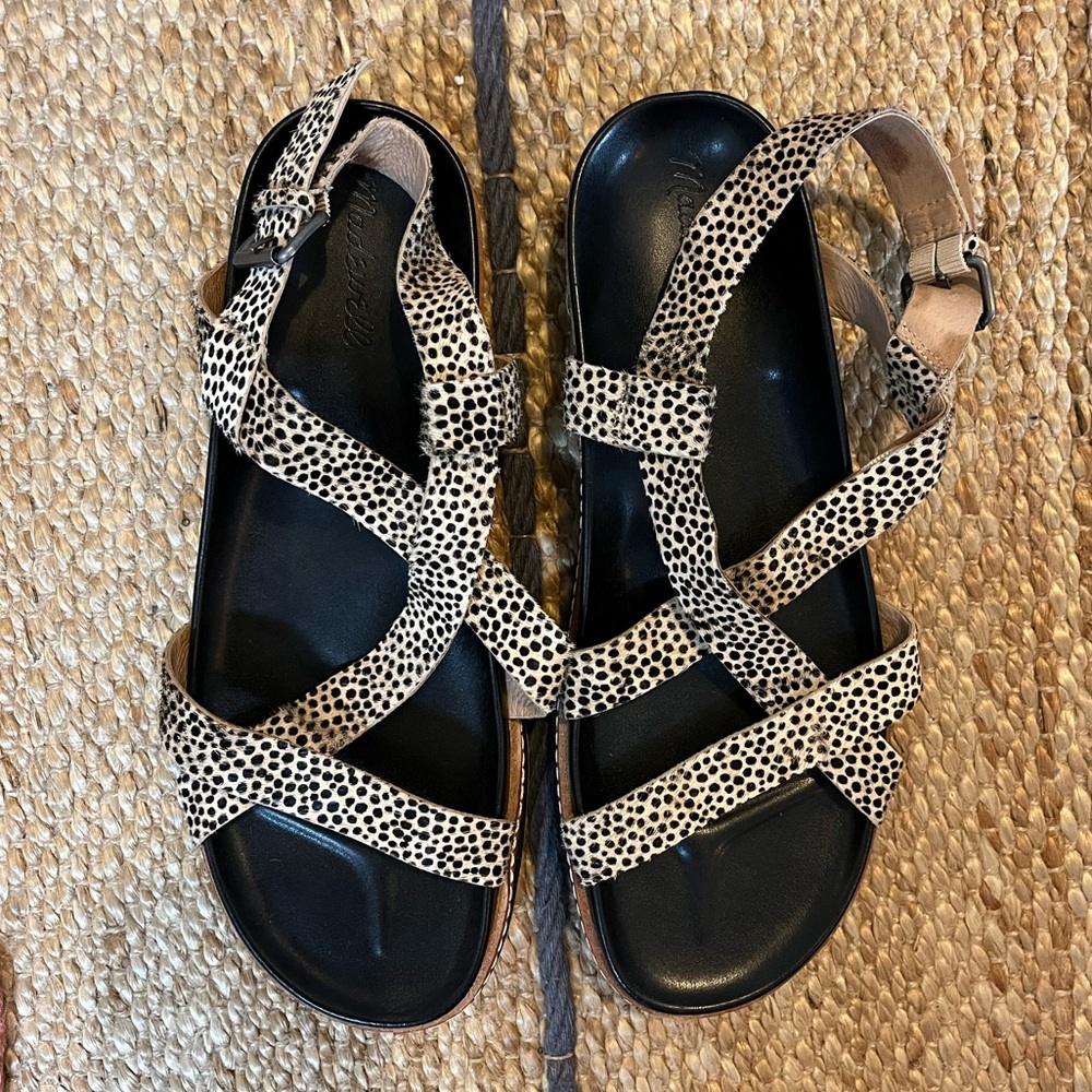 Madewell “The Audrey Sandal” in Spotted Calf